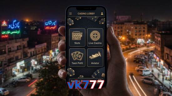 Main screen of Vk777 app page for PK players